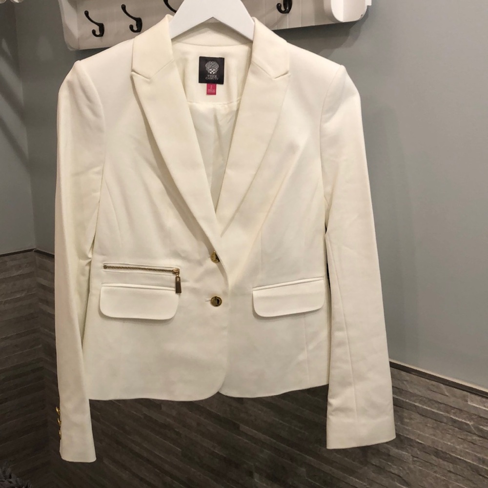 Bride bridal wedding shower bachelorette church ivory blazer suit cruise work